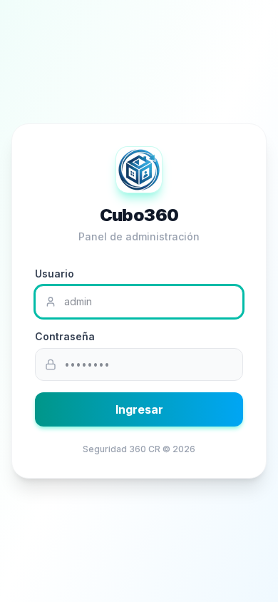 Cubo360 — inicio de sesión